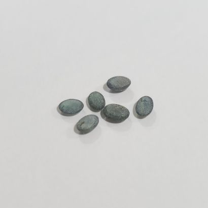 SAPHIR x6 green blue Unheated , cabochon...