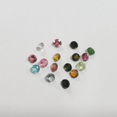 TOURMALINE party color Nbr 16 , rond , Mozambique...