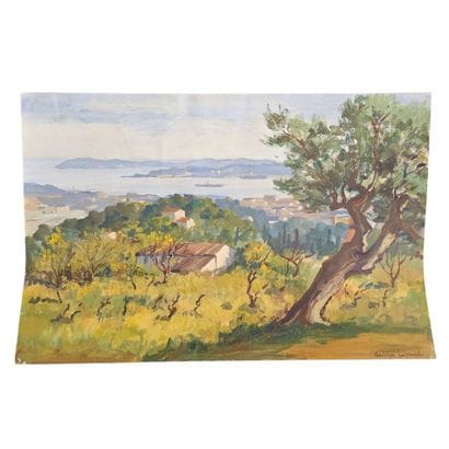 DENISE LEBAUD (XX)
Reunion de trois gouaches...