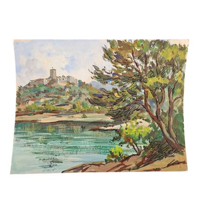 DENISE LEBAUD (XX)
Reunion de trois gouaches...