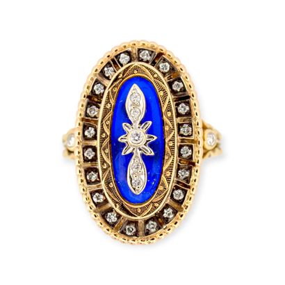 750° two-tone gold RING set with diamonds,...