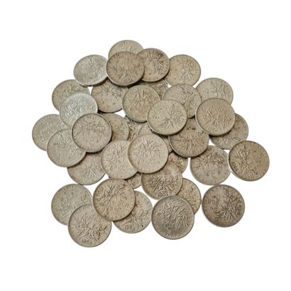 REUNION DE QUARANTE-DEUX PIECES de 5 francs...