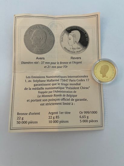 MONNAIE ROYALE DE Belgique 
Pièce en or 750°...