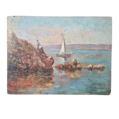 Modern Provençal School
Lively Seaside Scene
Oil...
