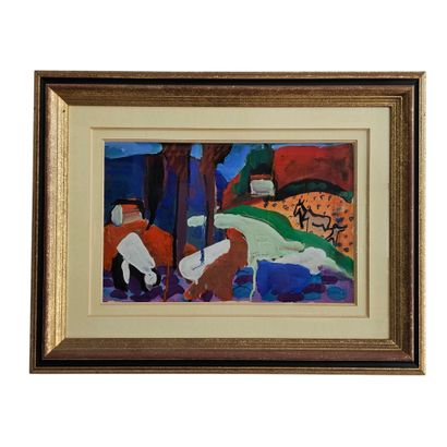 Pierre AMBROGIANI (1907–1985) 
Plowing
Gouache...