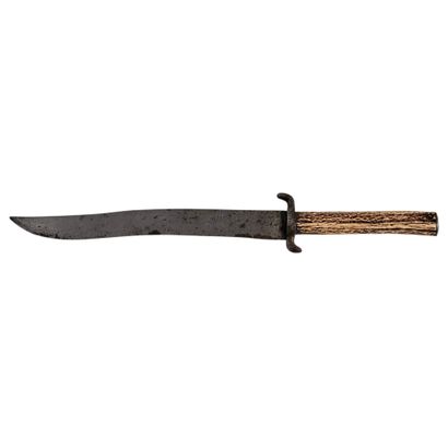 LARGE HUNTING KNIFE, steel blade, engraved...