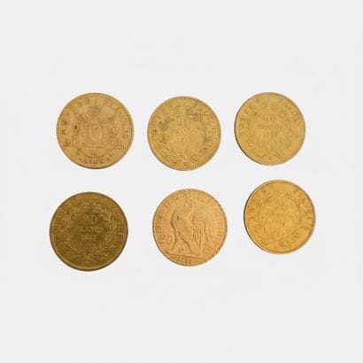 Set of six gold coins consisting of:
Five...