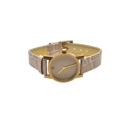 Set of three men's wristwatches in gold-plated...