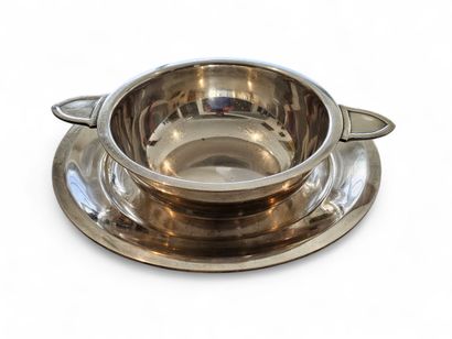 CHRISTOFLE 
Plat rond en métal argenté 
Diam:...