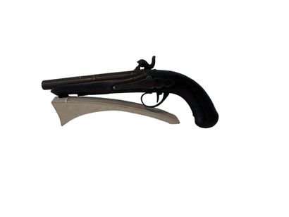 Cap-action pistol, with engraved breechblock,...