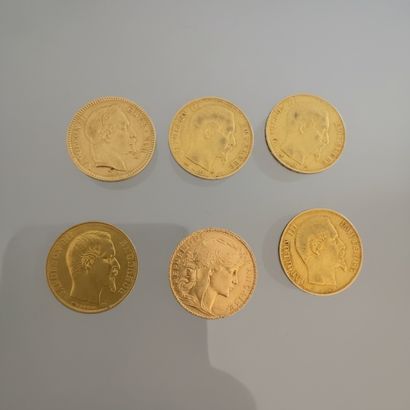 Set of six gold coins consisting of:
Five...