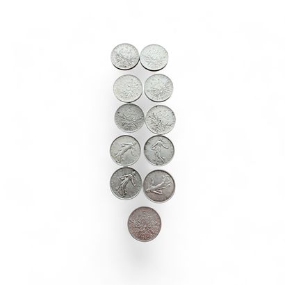 ELEVEN-PIECE SET: 5-franc 