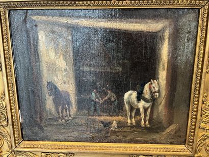 19th-Century French School
Shoeing Horses...