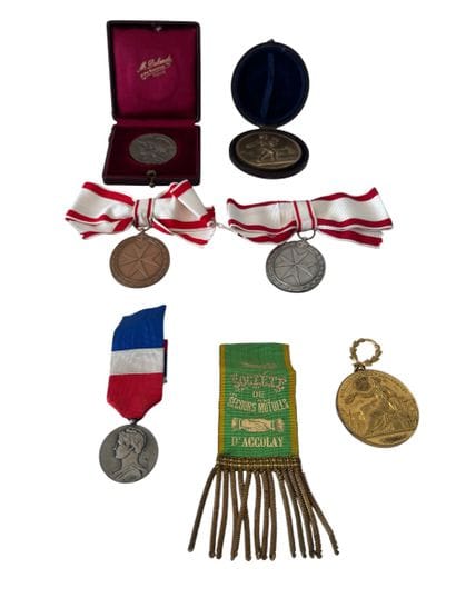 COLLECTION OF FIVE CIVIL MEDALS, including:
Bronze...