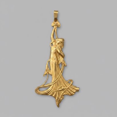 MUCHA Dans le goût
PENDENTIF en métal doré...