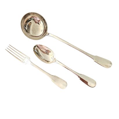 CHRISTOFLE - Cluny Model
38-piece silver...