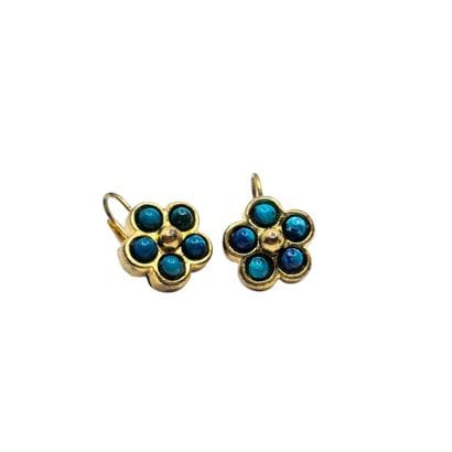 PAIRE de boucles d'oreilles en métal doré...