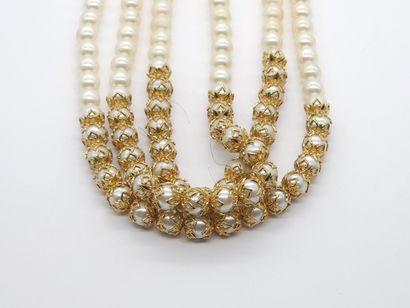 COLLIER de 163 perles triple rang de perles...