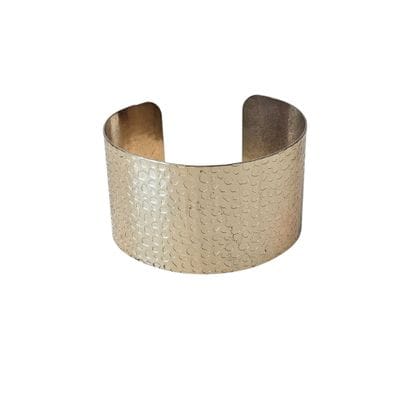 BRACELET MANCHETTE martelé en métal doré