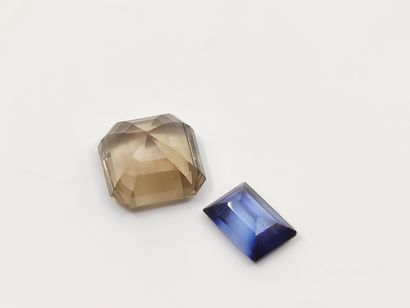 Quartz fumé 
Saphir de synthese