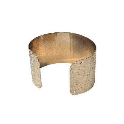 BRACELET MANCHETTE martelé en métal doré
