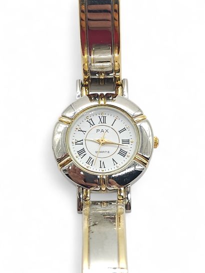 PAX 
Montre de dame à quartz en métal argenté...