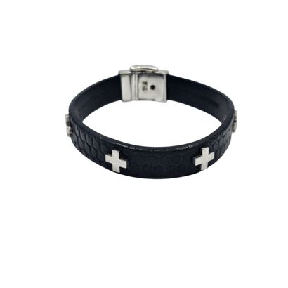 THOMAS SABO
Bracelet ouvrant en cuir noir...
