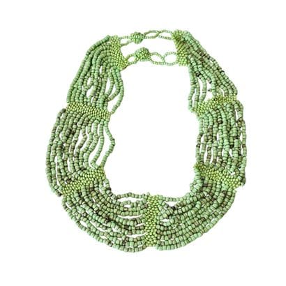 COLLIER Plastron multi rangs de perles v...