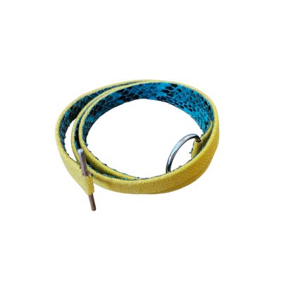 BRACELET double/triple en galuchat jaune,...