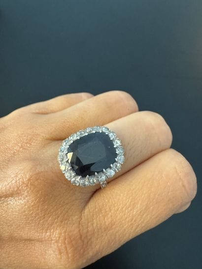 Platinum setting, platinum bezel set with...