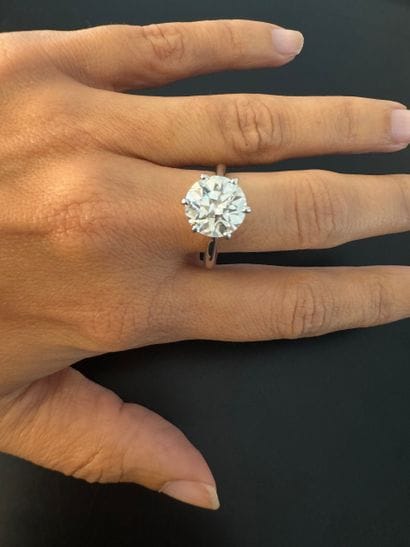 750° white gold solitaire ring set with an...