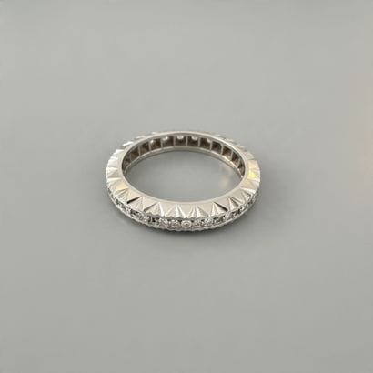 750° white gold wedding band set with 8/8-cut...