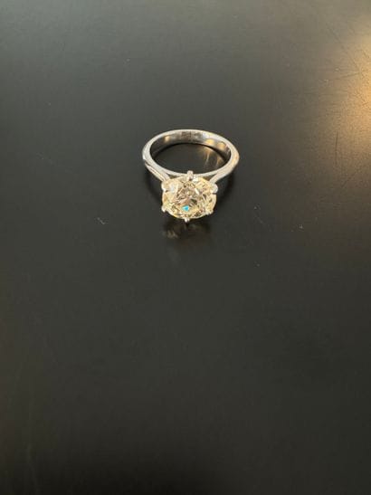 750° white gold solitaire ring set with an...