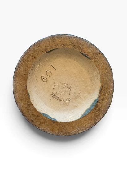 PIERREFONDS 
Stoneware vase with blue and...