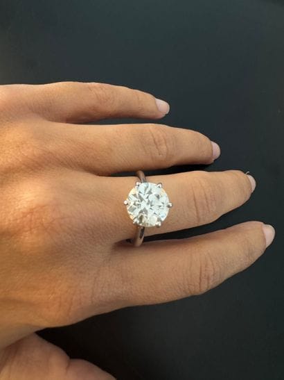 750° white gold solitaire ring set with an...