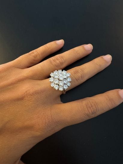 RING in 750° gold and 950° platinum, set...