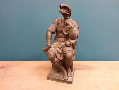 SUJET en bronze à patine brune représentant...