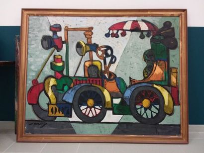 Claude VENARD (1913-1999)
L'automobile 
Huile...