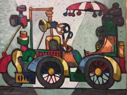 Claude VENARD (1913-1999)
L'automobile 
Huile...