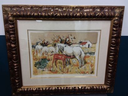 Yves BRAYER
Chevaux en Camargue
Lithographie...
