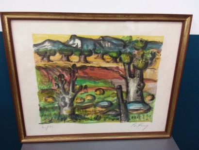 Franz PRIKING (1929-1979)
Paysage aux oliviers
Lithographie...