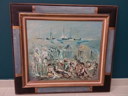 ECOLE FRANCAISE MODERNE
Vue de Cannes 
Huile...