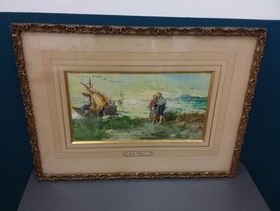 Enrico GAMBA (1831-1883)
Couple de pecheurs
Aquarelle...