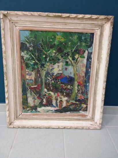 Roger BERNARDET 
Place du marché
Huile sur...
