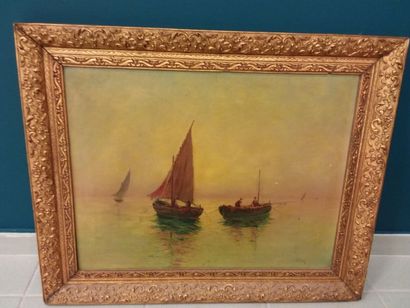 TRAVAIL ITALIEN FIN XIXème siècle 
Bateaux...