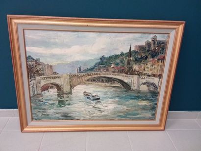 ECOLE FRANCAISE XXEME SIECLE
Vue d'un pont...