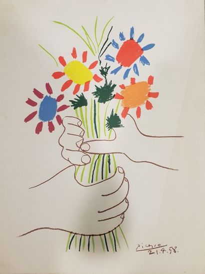 D'APRES PABLO PICASSO (1881-1973)
Bouquet,...