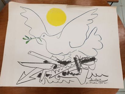 D'APRES PABLO PICASSO (1881-1973)
Colombe,...