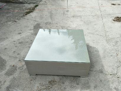 OURSTAR
Table basse en toile textilène beige...