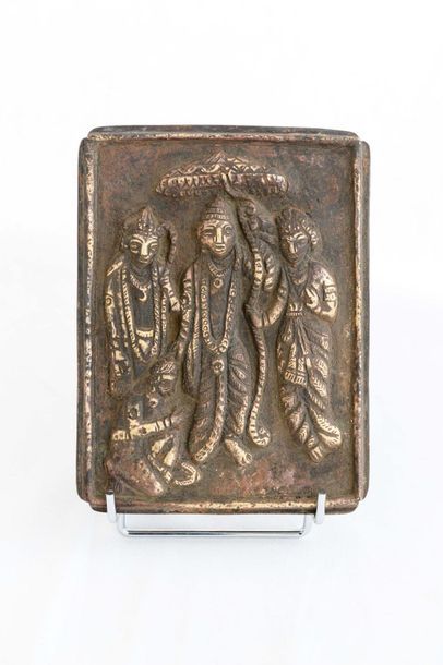 THAILANDE - FIN XIXème SIECLE 
Plaque rectangulaire...
